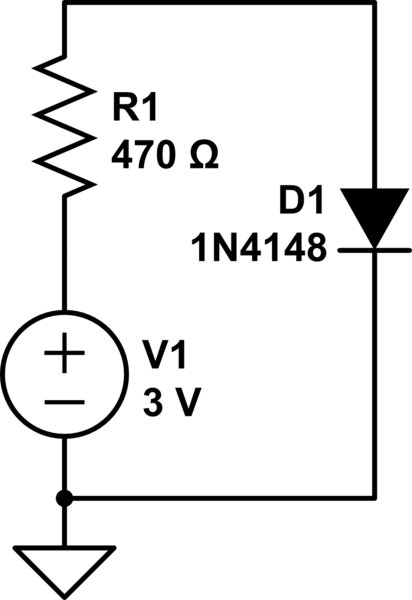 Model diode viser spændingsforøgelse ikke fald